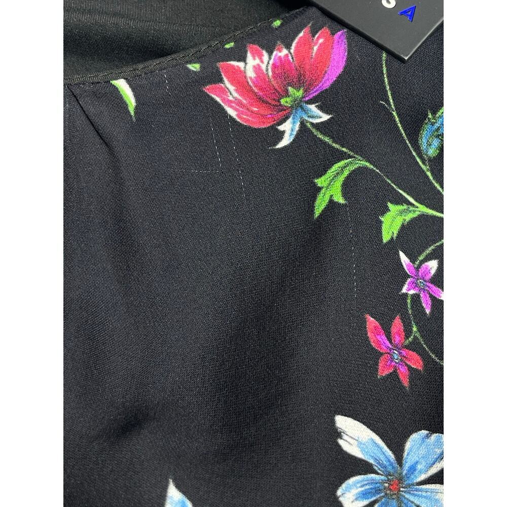 Milly Diana Silk Dress size 8 Black Floral New Fit and flare Cocktail - Picture 12 of 16